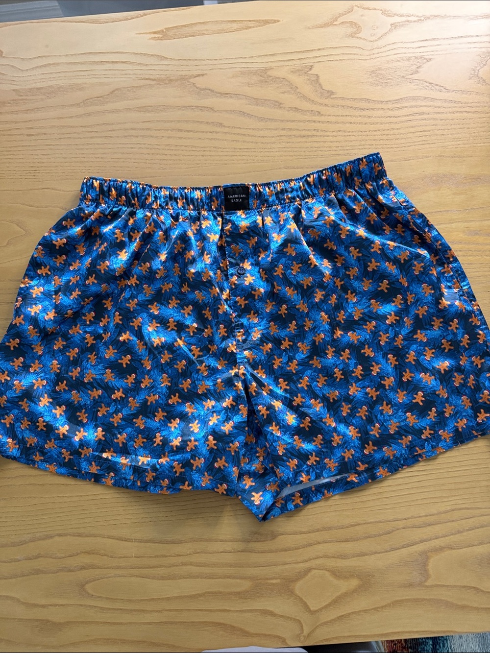 American Eagle Outfitters Blue Shorts with Orange Floral Print